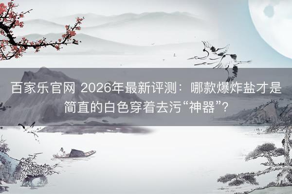 百家乐官网 2026年最新评测：哪款爆炸盐才是简直的白色穿着去污“神器”？