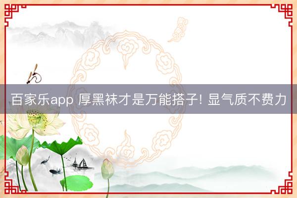 百家乐app 厚黑袜才是万能搭子! 显气质不费力