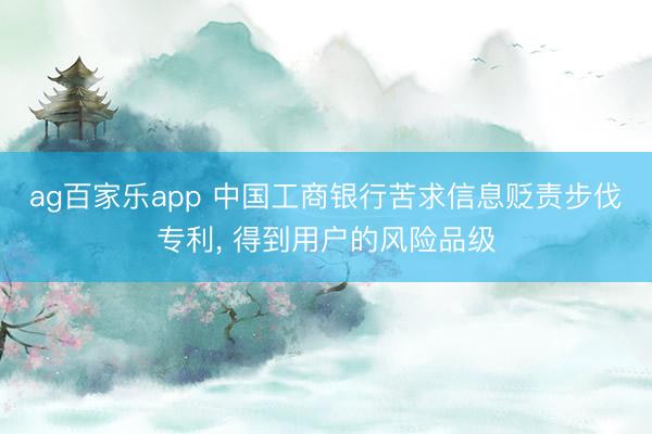 ag百家乐app 中国工商银行苦求信息贬责步伐专利, 得到用户的风险品级