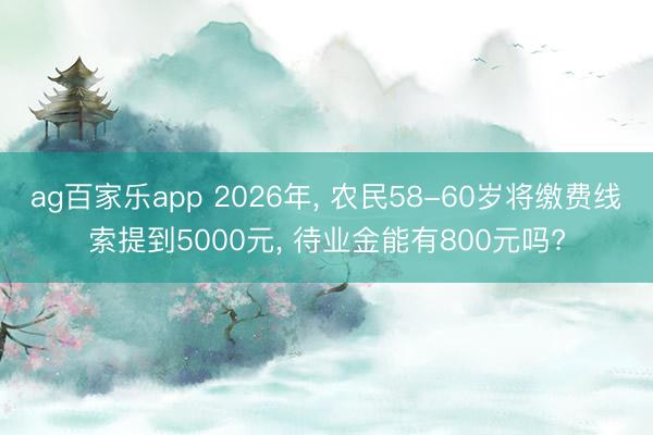 ag百家乐app 2026年, 农民58-60岁将缴费线索提到5000元, 待业金能有800元吗?