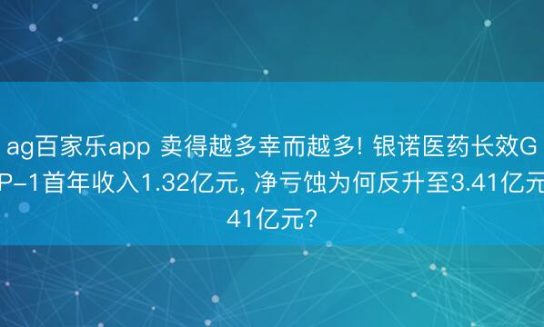 ag百家乐app 卖得越多幸而越多! 银诺医药长效GLP-1首年收入1.32亿元， 净亏蚀为何反升至3.41亿元?