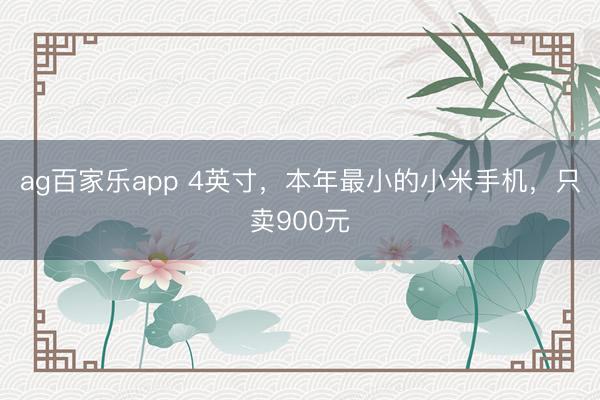 ag百家乐app 4英寸，本年最小的小米手机，只卖900元