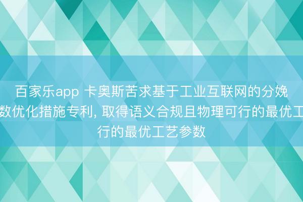 百家乐app 卡奥斯苦求基于工业互联网的分娩工艺参数优化措施专利， 取得语义合规且物理可行的最优工艺参数
