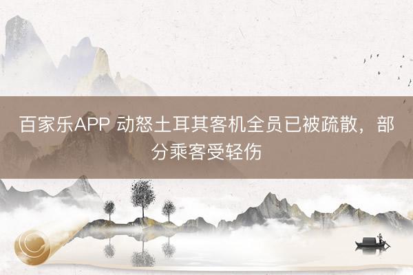 百家乐APP 动怒土耳其客机全员已被疏散,部分乘客受轻伤