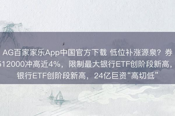 AG百家家乐App中国官方下载 低位补涨源泉?券商放量猛拉,顶流512000冲高近4%,限制最大银行ETF创阶段新高,24亿巨资“高切低”