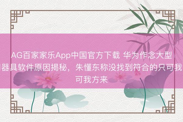 AG百家家乐App中国官方下载 华为作念大型运用器具软件原因揭秘,朱懂东称没找到符合的只可我方来